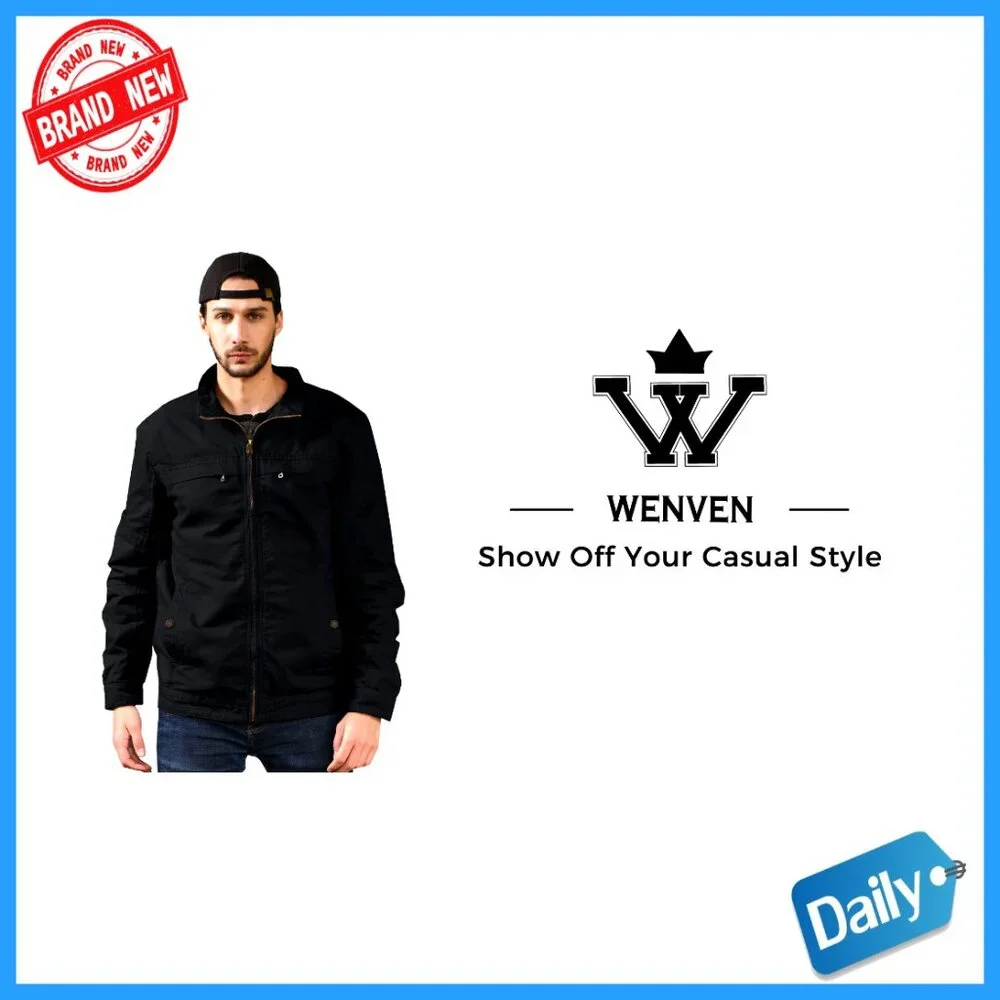 Military Style Canvas Jacket Lightweight Cotton Slim Fit Casual Windbreaker - Picture 7 of 7